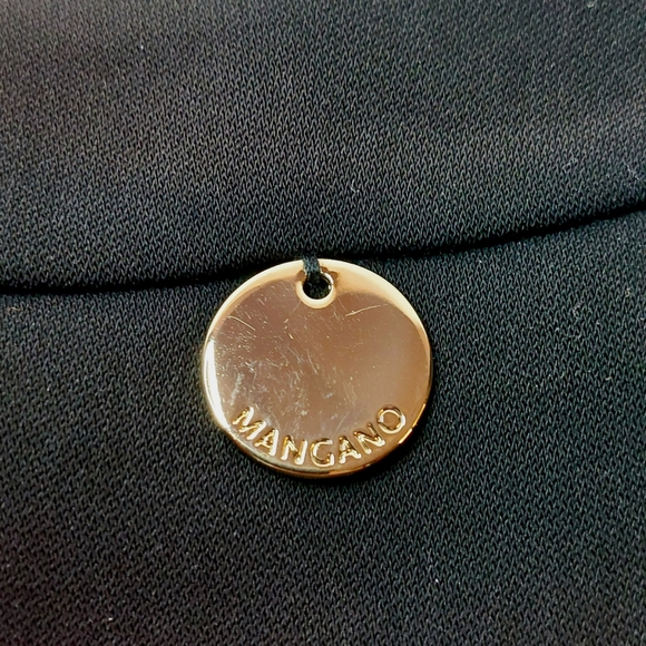 Mangano black hi-lo ruffled hem lined mini skirt w/ side zip, Euro XL/IT46, NWT - Picture 10 of 11